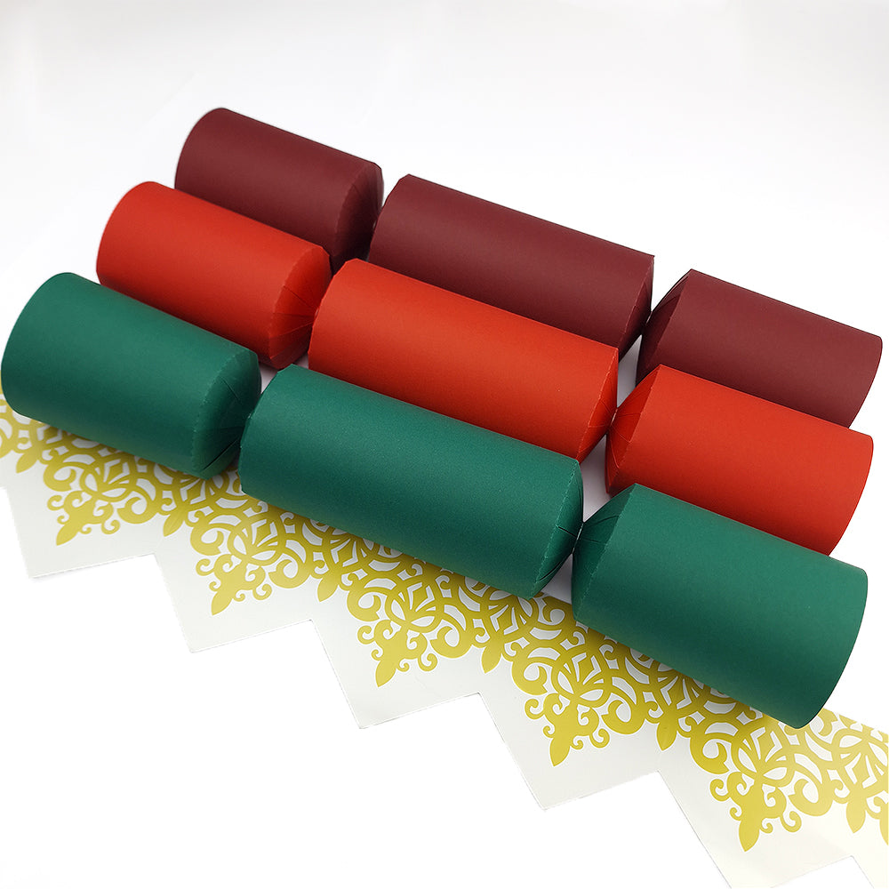 Rich Christmas Tones | Kit to Make 12 Crackers | Recyclable | Cracker Making