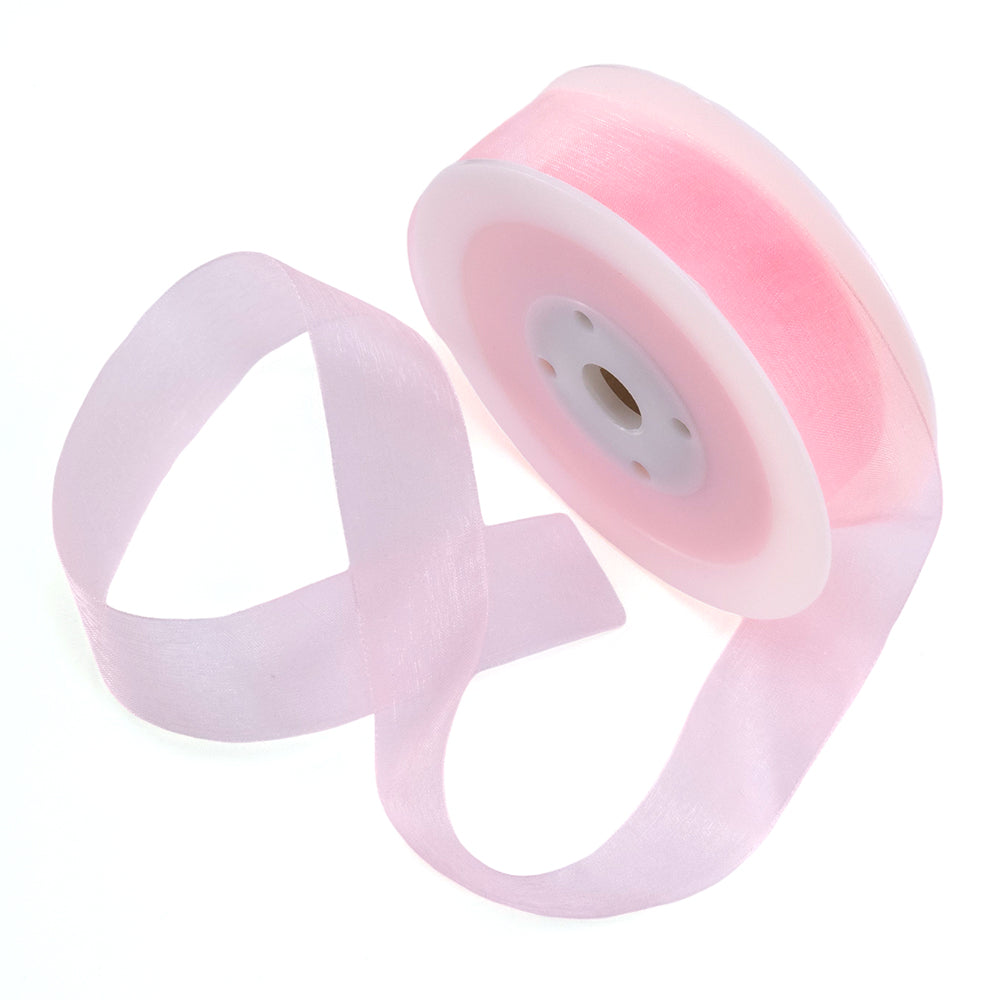 40mm or 25mm Organza Ribbon | Woven Edged | 25m Roll | Choice of Colours