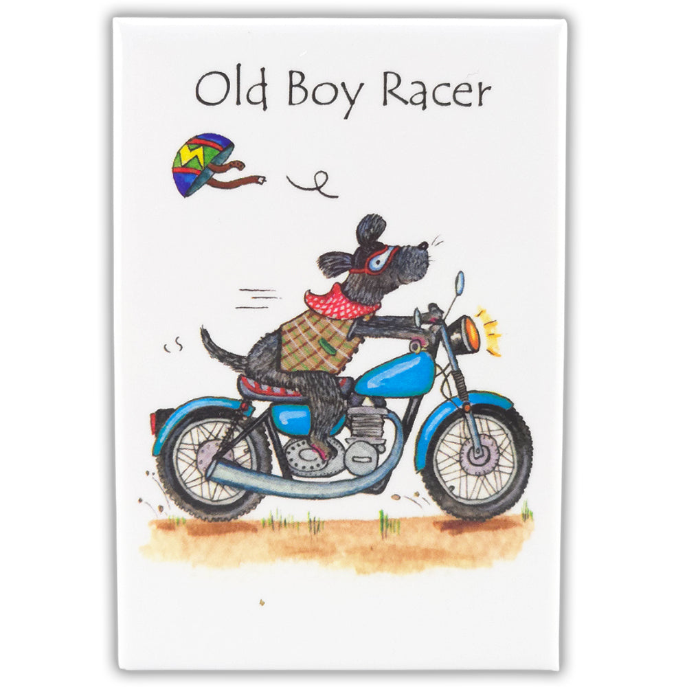 Old Boy Racer | Funny Motorbike Rider Magnet | Little Gift | Cracker Filler