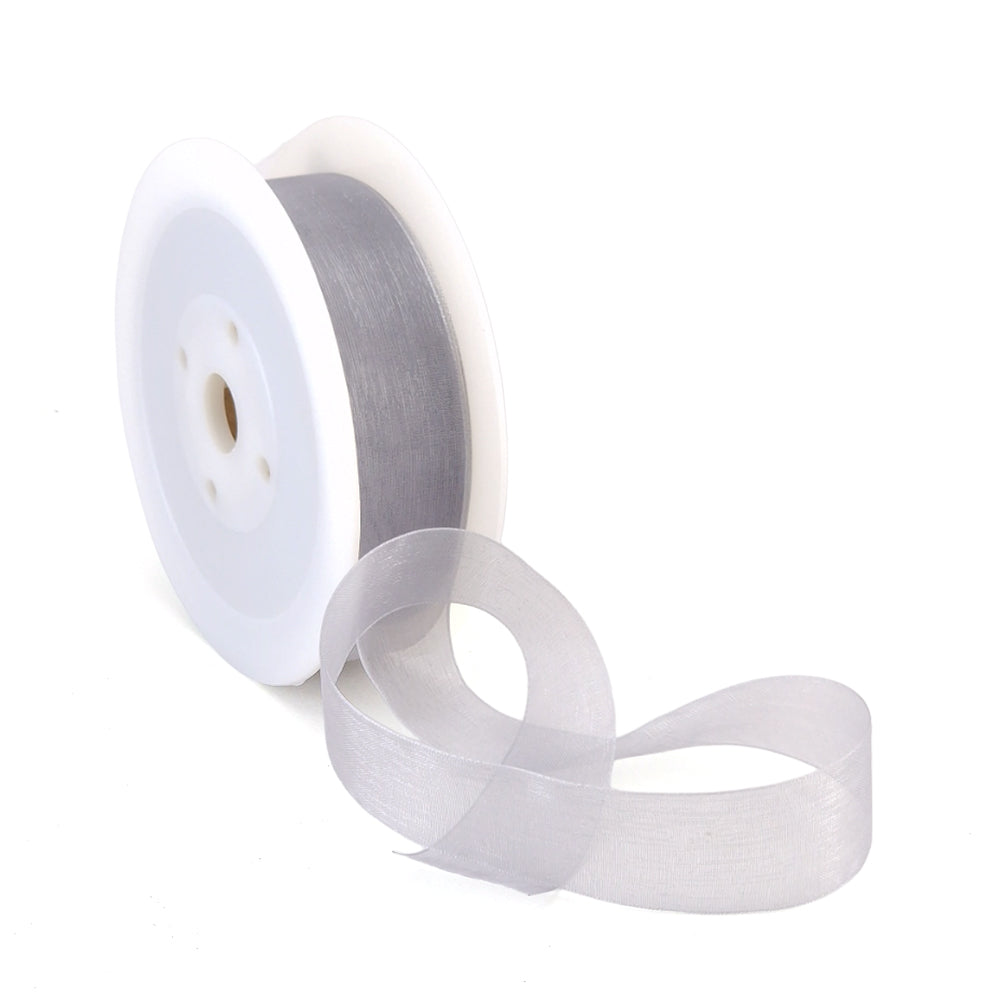 40mm or 25mm Organza Ribbon | Woven Edged | 25m Roll | Choice of Colours