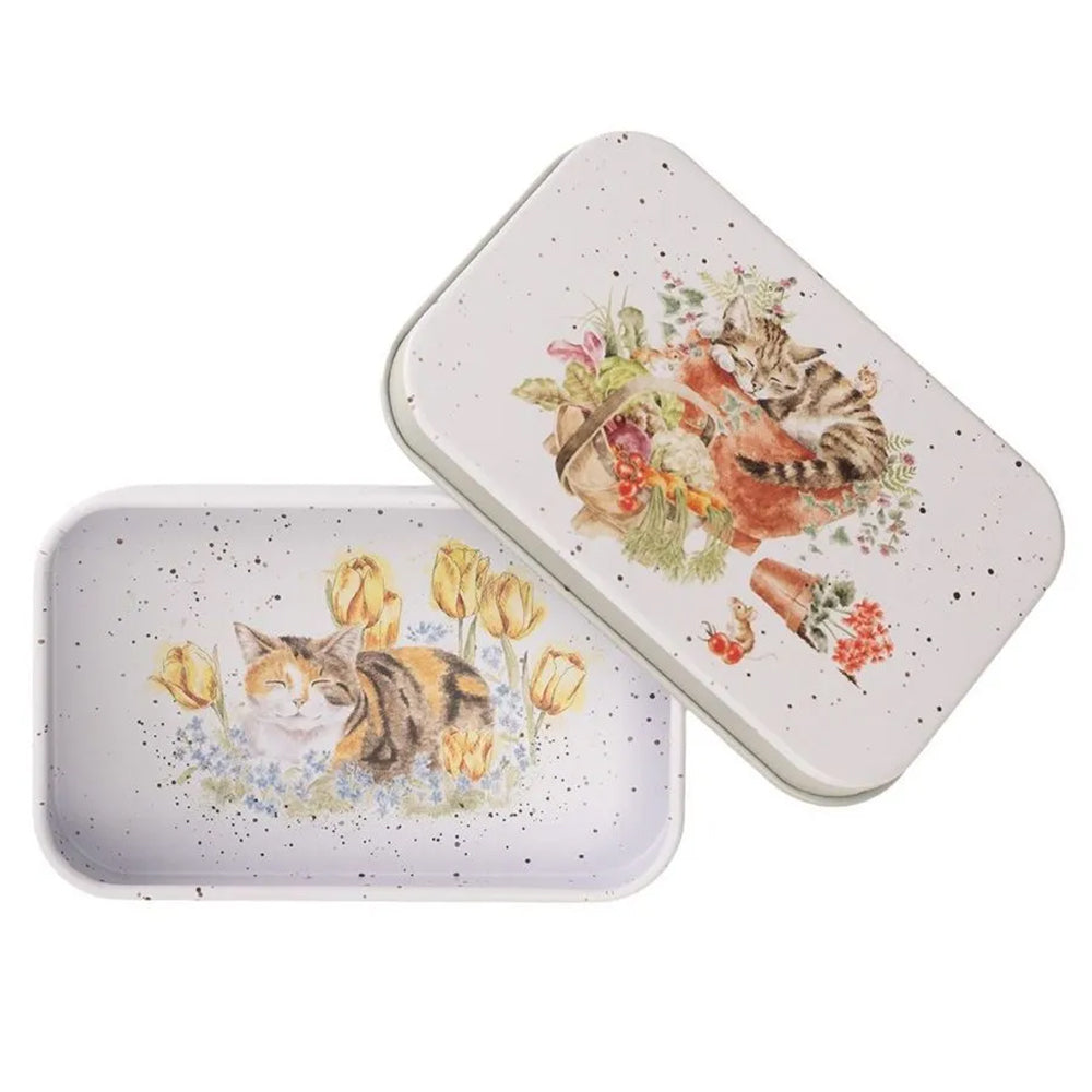 The Garden Cat | 9cm Wrendale Lidded Tin | Cracker Filler | Little Gift