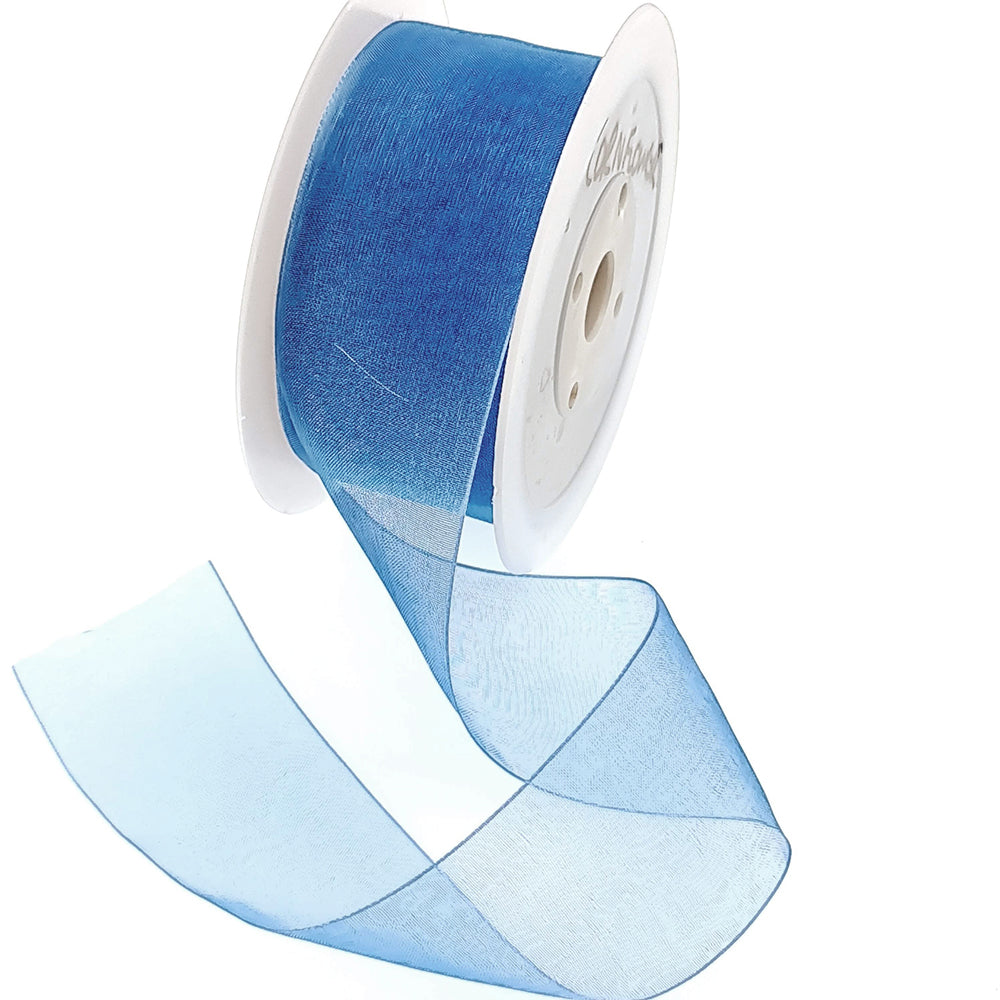 40mm or 25mm Organza Ribbon | Woven Edged | 25m Roll | Choice of Colours