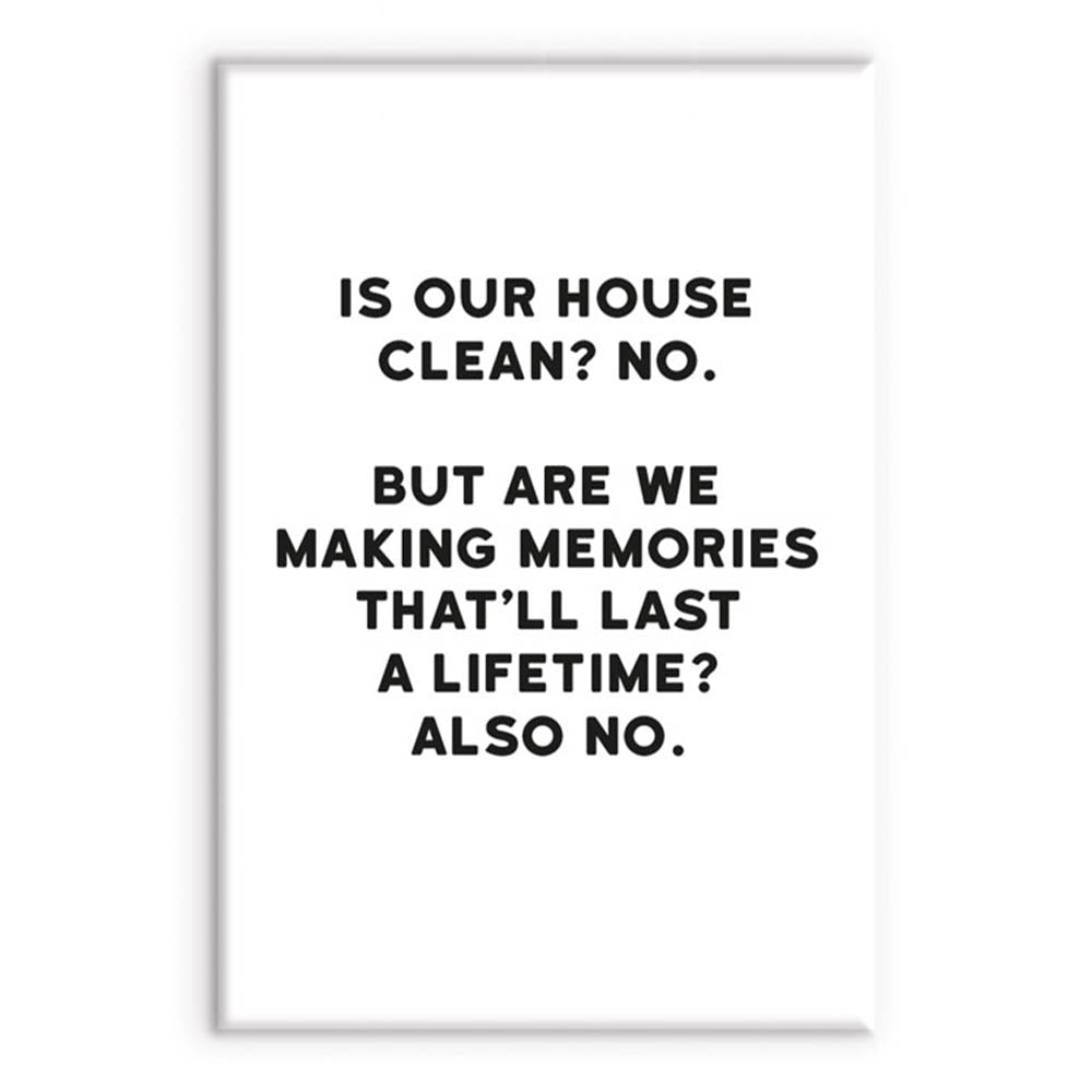 Clean House v Memories | Funny Magnet | Little Gift | Cracker Filler