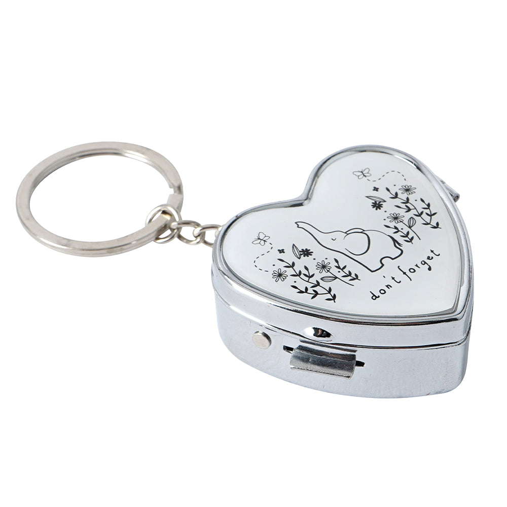 Don't Forget | Heart Shaped Mini Pill Box Keyring | Little Gift | Cracker Filler