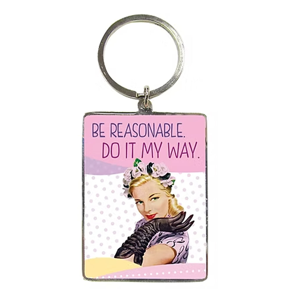 Be Reasonable. Do It My Way | Ladies Retro Style Keyring | Cracker Filler
