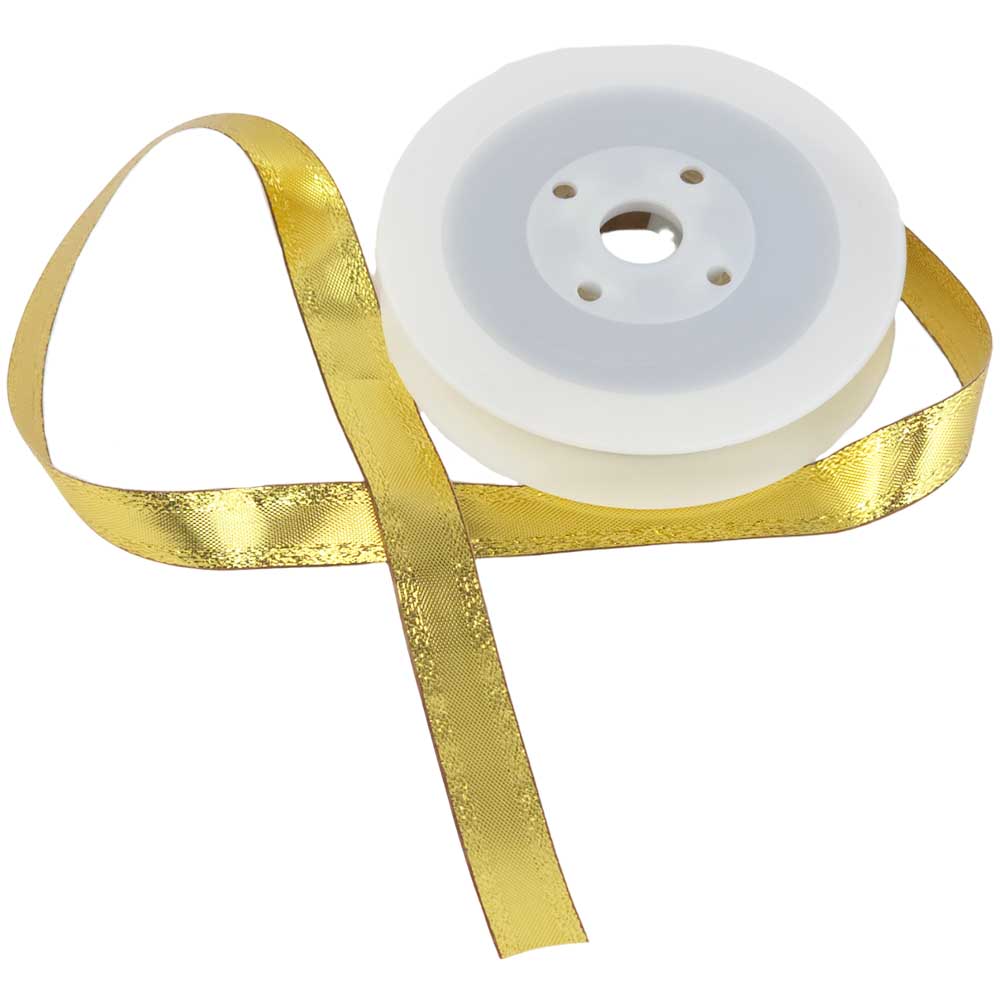 Silver or Gold | 15mm to 40mm Wide | Metallic Flexible Lurex Ribbon | 20m Reel