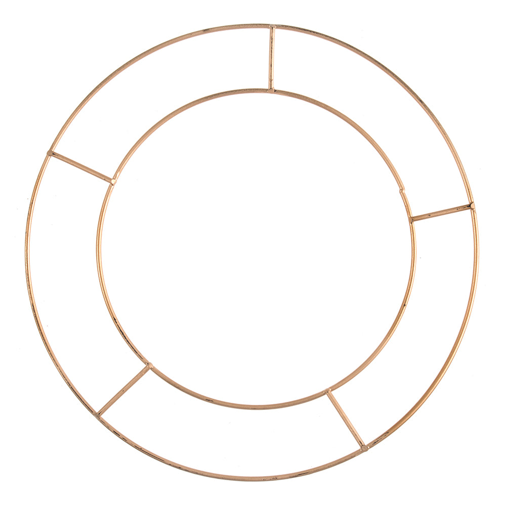 15cm to 30cm | Metal Double Ring Wreath Making Base | Matt Gold