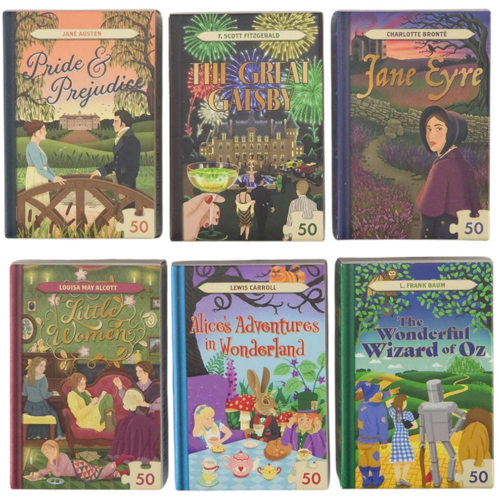 Retro Book Style Mini Jigsaw Puzzles | 50 Pcs | Little Gift | Cracker Filler
