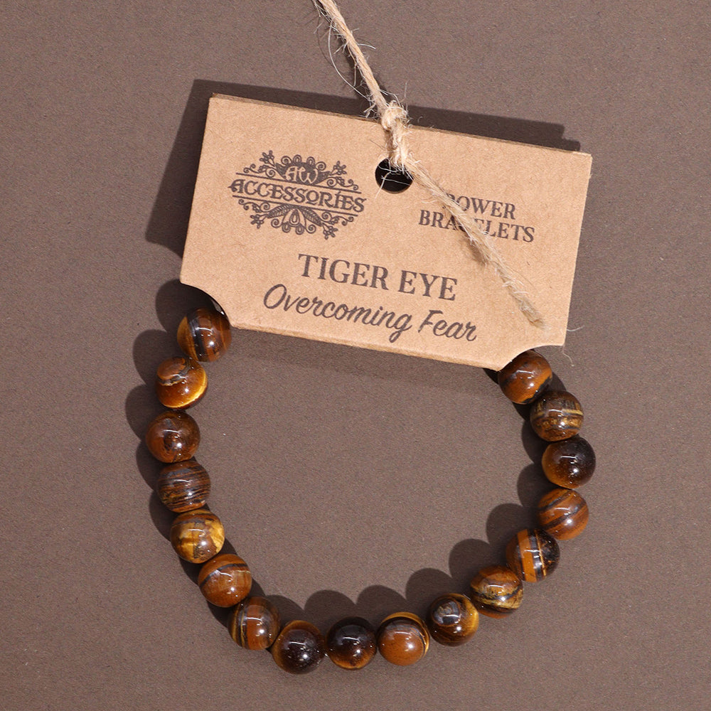 Tigers Eye | Overcoming Fear | Smooth Crystal Bracelet | Cracker Filler Gift
