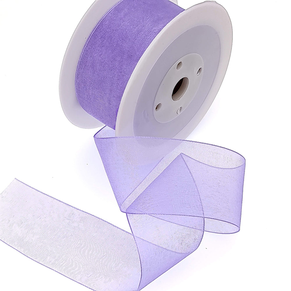 40mm or 25mm Organza Ribbon | Woven Edged | 25m Roll | Choice of Colours