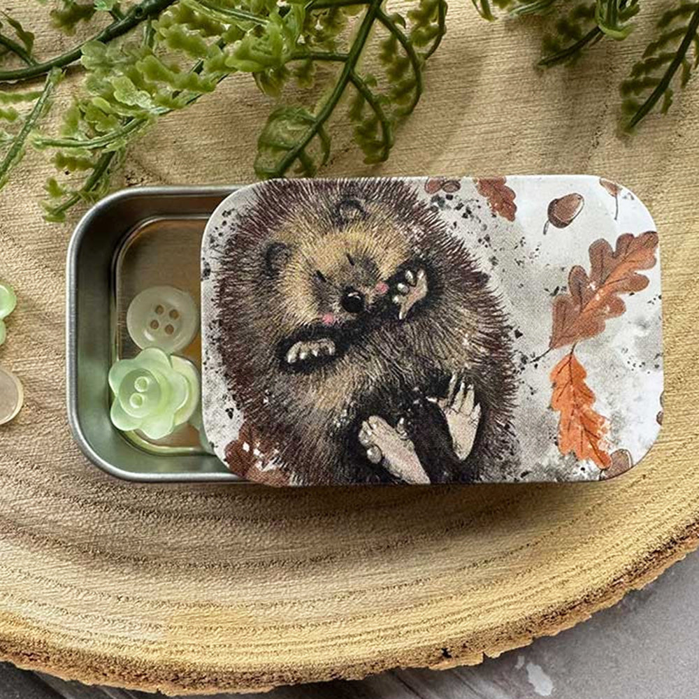 Hibernating Hedgehog | Little Slide Shut Tin to Fill | Cracker Filler Gift