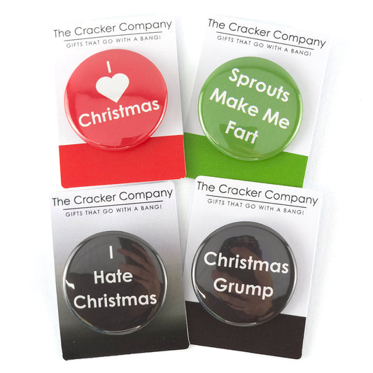 Christmas Badges | Bundle of 4 Cracker Fillers | Cracker Making Gifts
