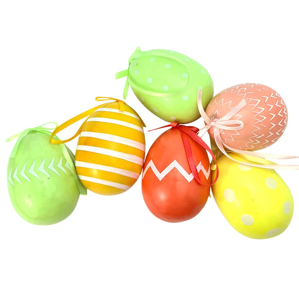 Bright Coloured Hanging Easter Eggs | Pack of 6 Assorted