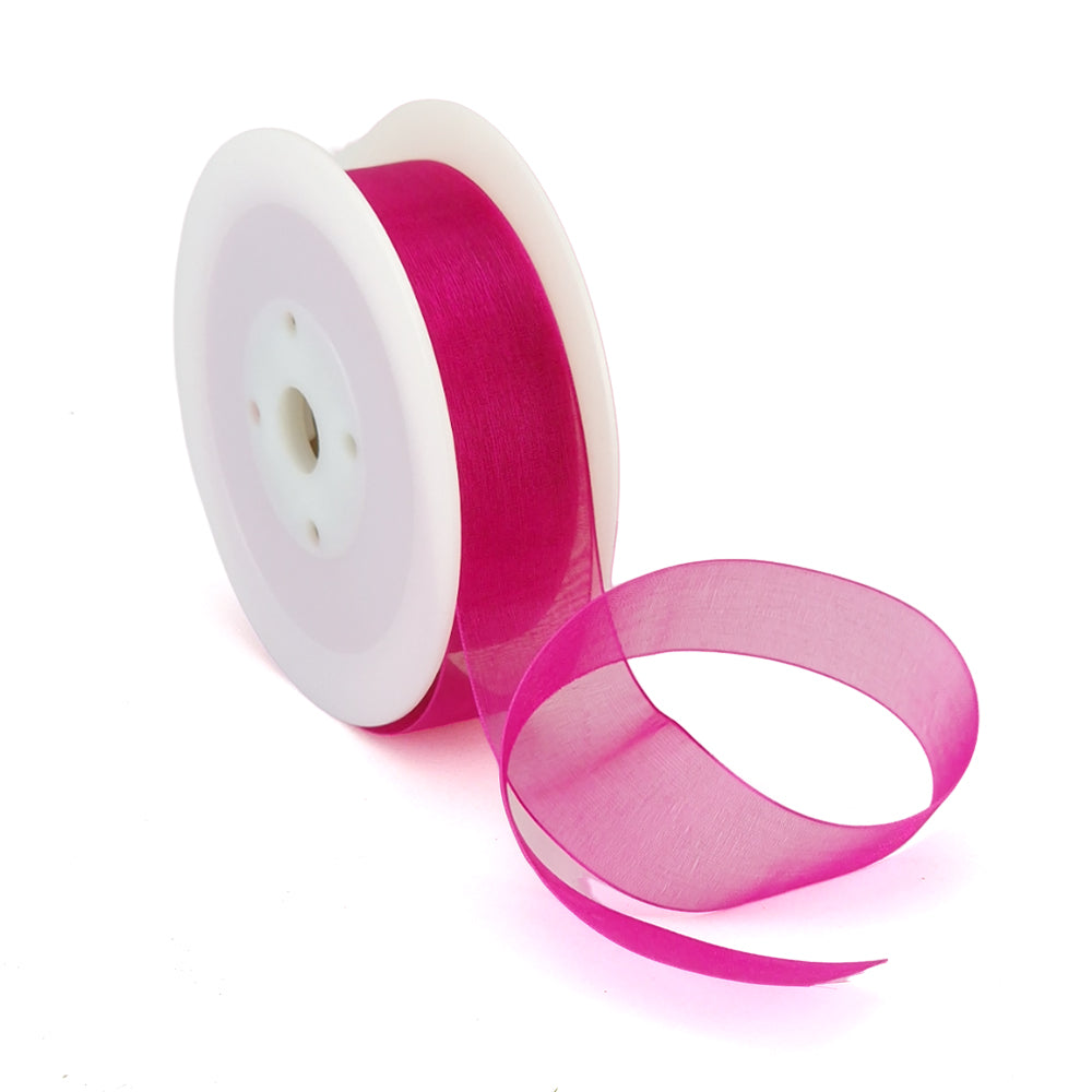 40mm or 25mm Organza Ribbon | Woven Edged | 25m Roll | Choice of Colours