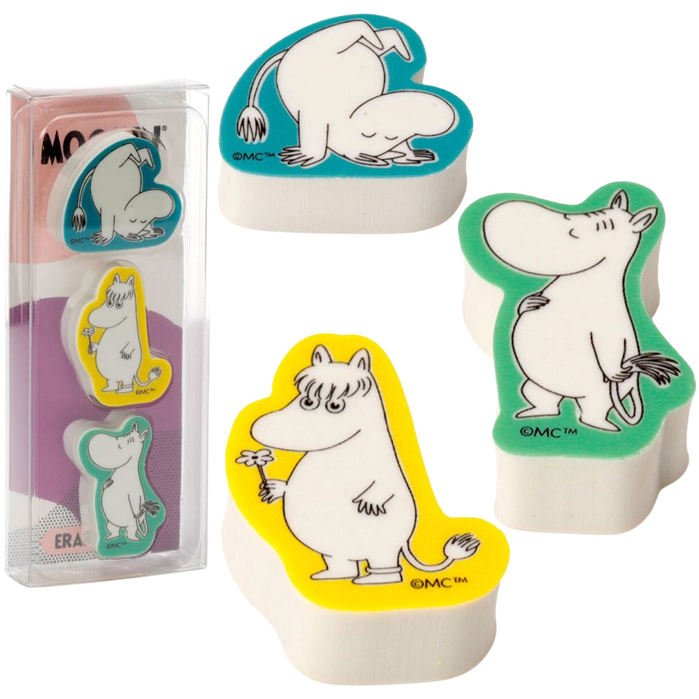 Moomin | 3 Piece Eraser Set | Little Gift | Cracker Filler