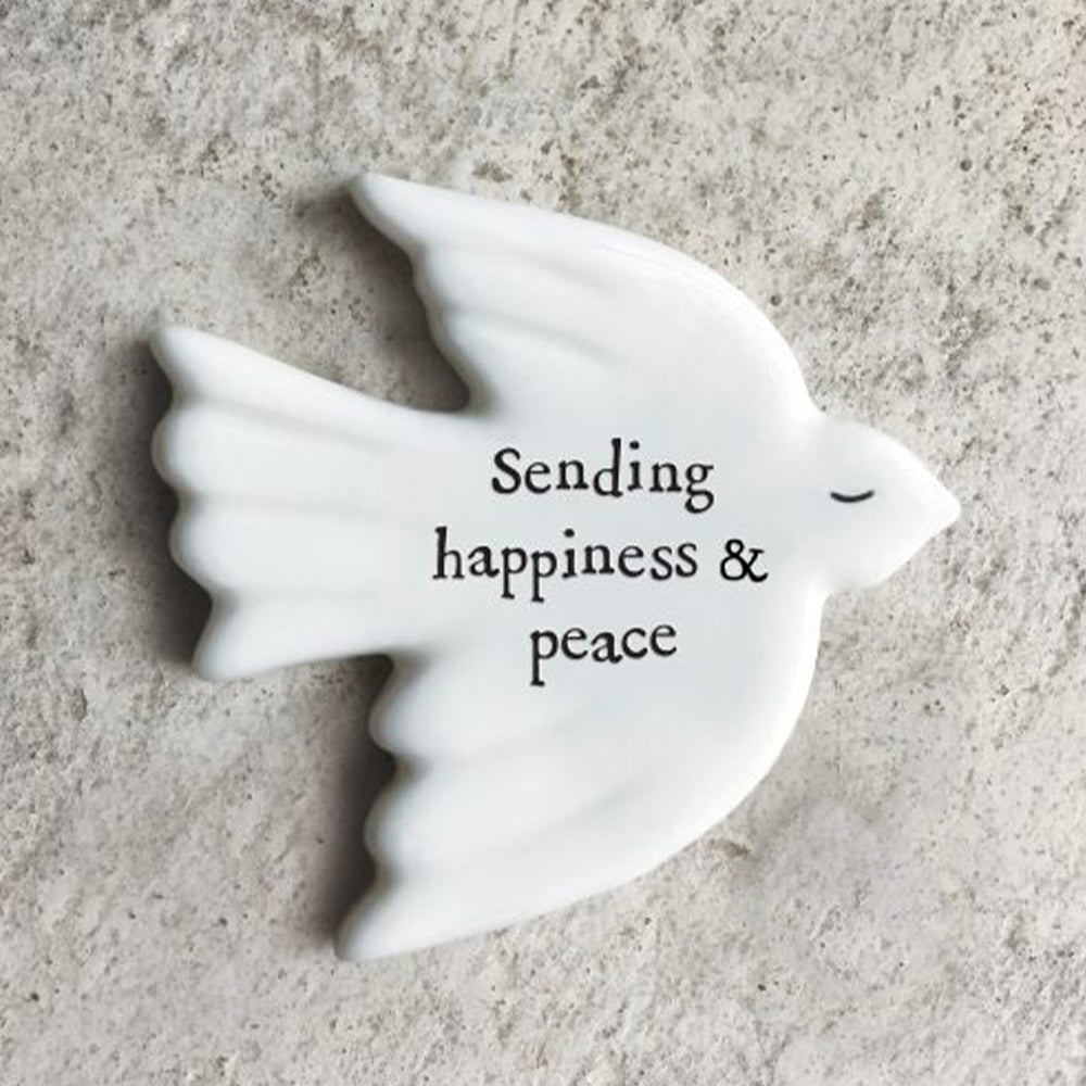 Happiness & Peace | Little Porcelain Dove Token | Cracker Filler Gift