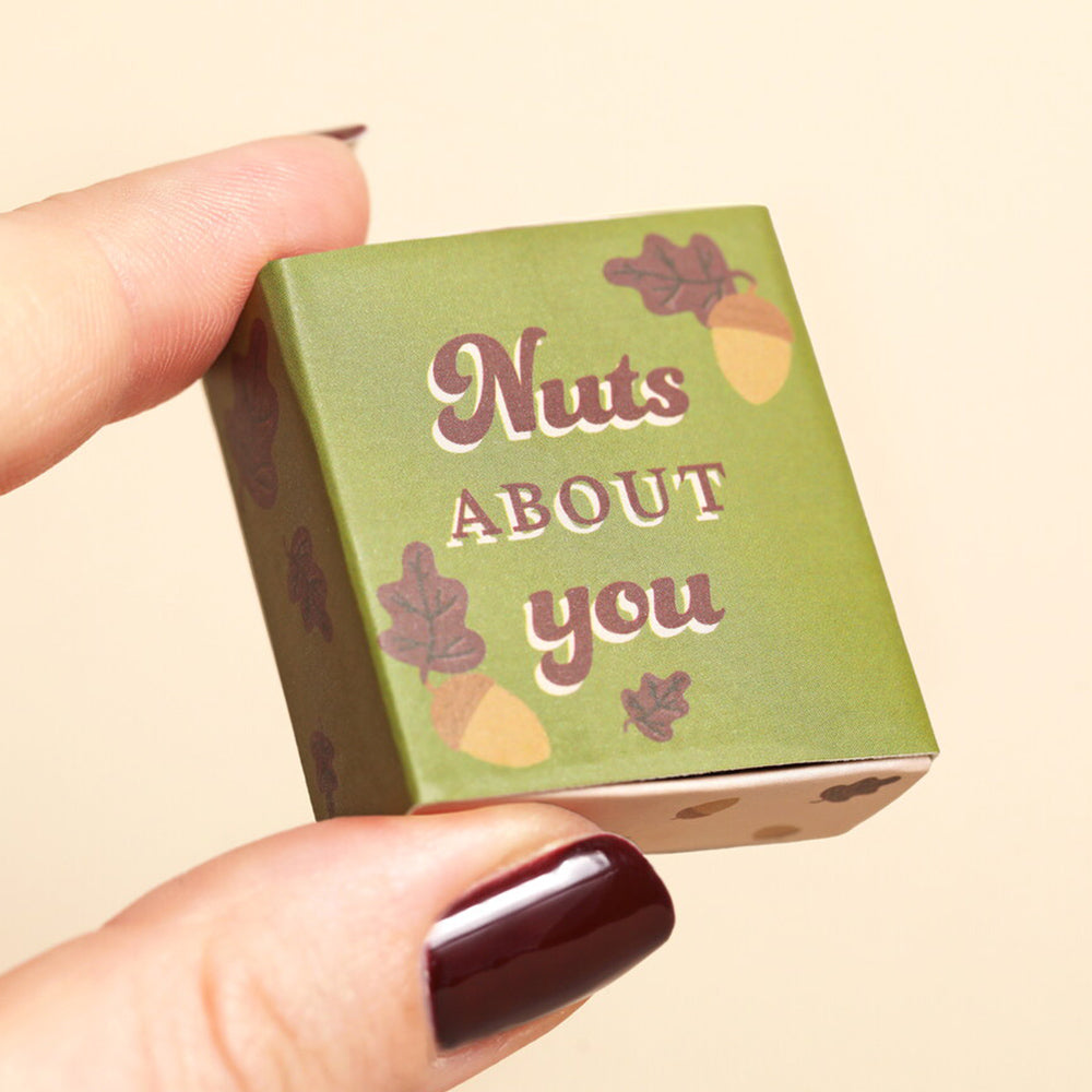 Nuts About You | Squirrel | Mini Matchbox Token | Cracker Filler Gift