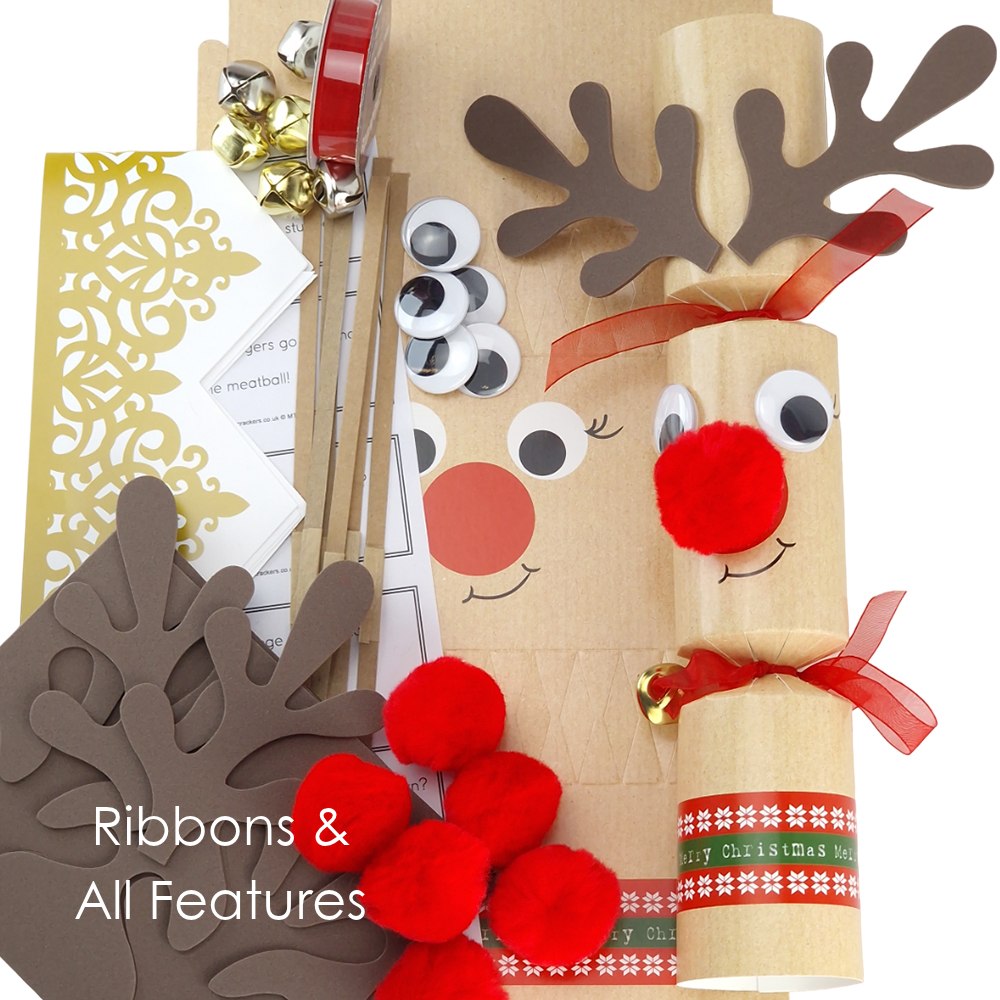 Build Your Own | Standy Uppy Rudolph | Christmas Cracker Craft Kit | Makes 6