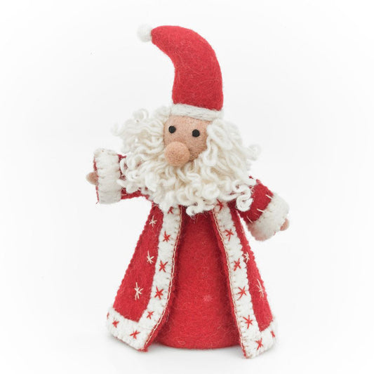Scandi Santa | Handmade Felt Christmas Tree Topper | 20cm Tall | Fairtrade Felt