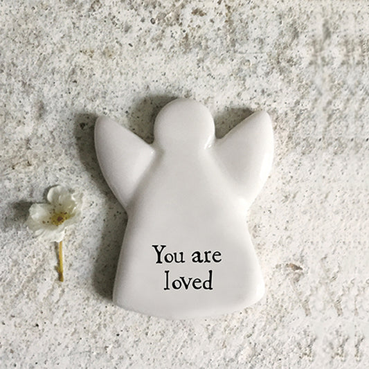 You Are Loved | Little Porcelain Guardian Angel Token | Mini Cracker Filler