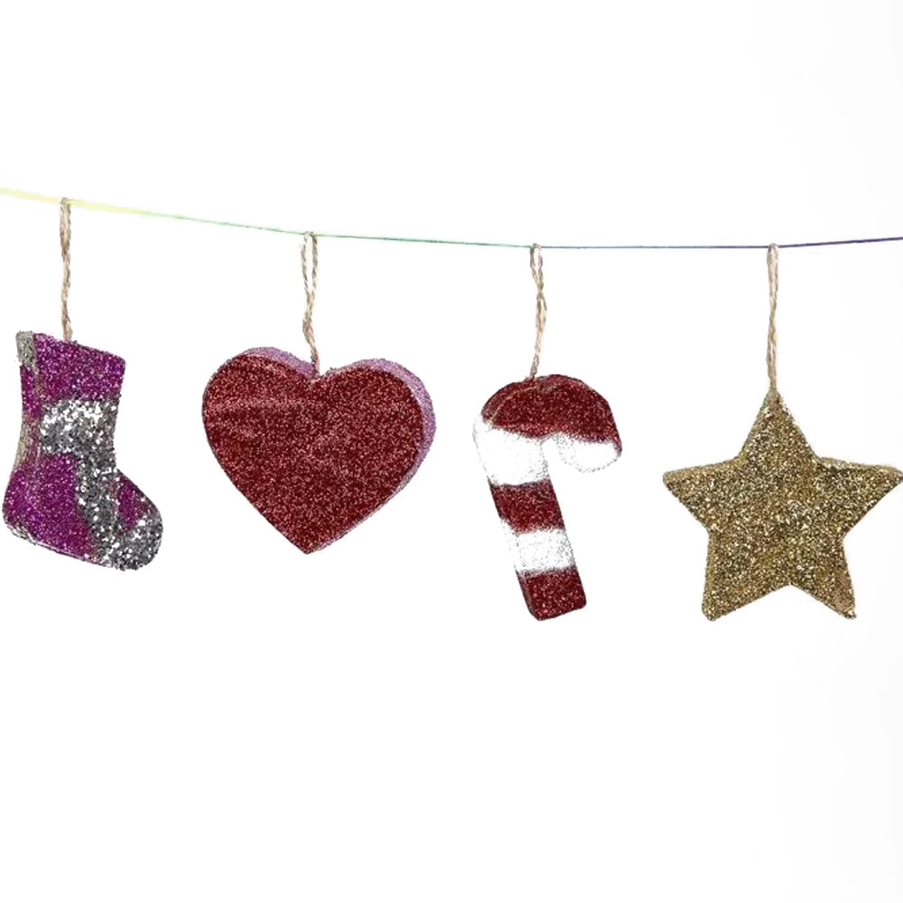 Paper Mache Hanging Christmas Ornaments | 6 or 174 Mixed Craft Shapes | 8cm Tall