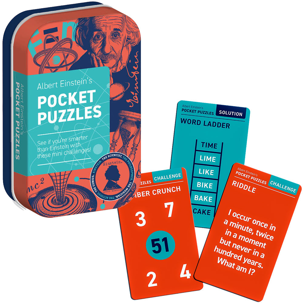 Albert Einsteins Pocket Puzzles | Gift in a Tin | Cracker Filler Gift