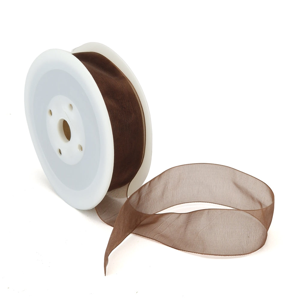 40mm or 25mm Organza Ribbon | Woven Edged | 25m Roll | Choice of Colours