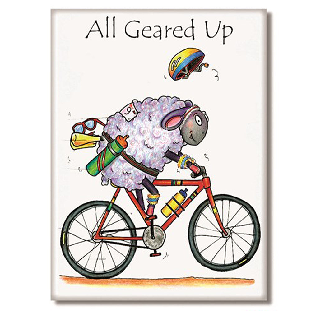 All Geared Up | Funny Cyclist Magnet | Little Gift | Cracker Filler