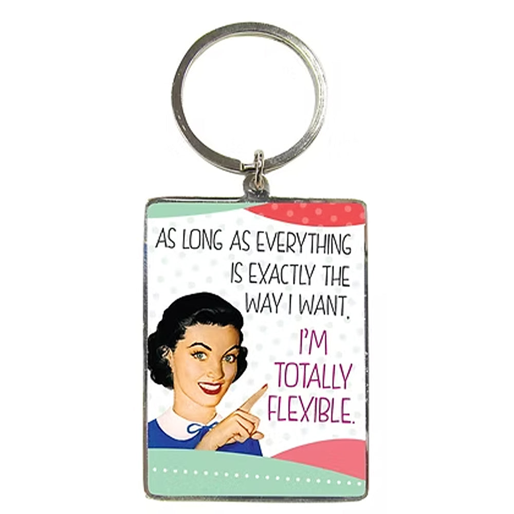 If It's What I Want, I'm Totally Flexible | Retro Style Keyring | Cracker Filler