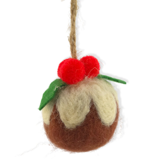 Christmas Pudding Bauble | Felted Wool | Tree Decoration | Cracker Filler