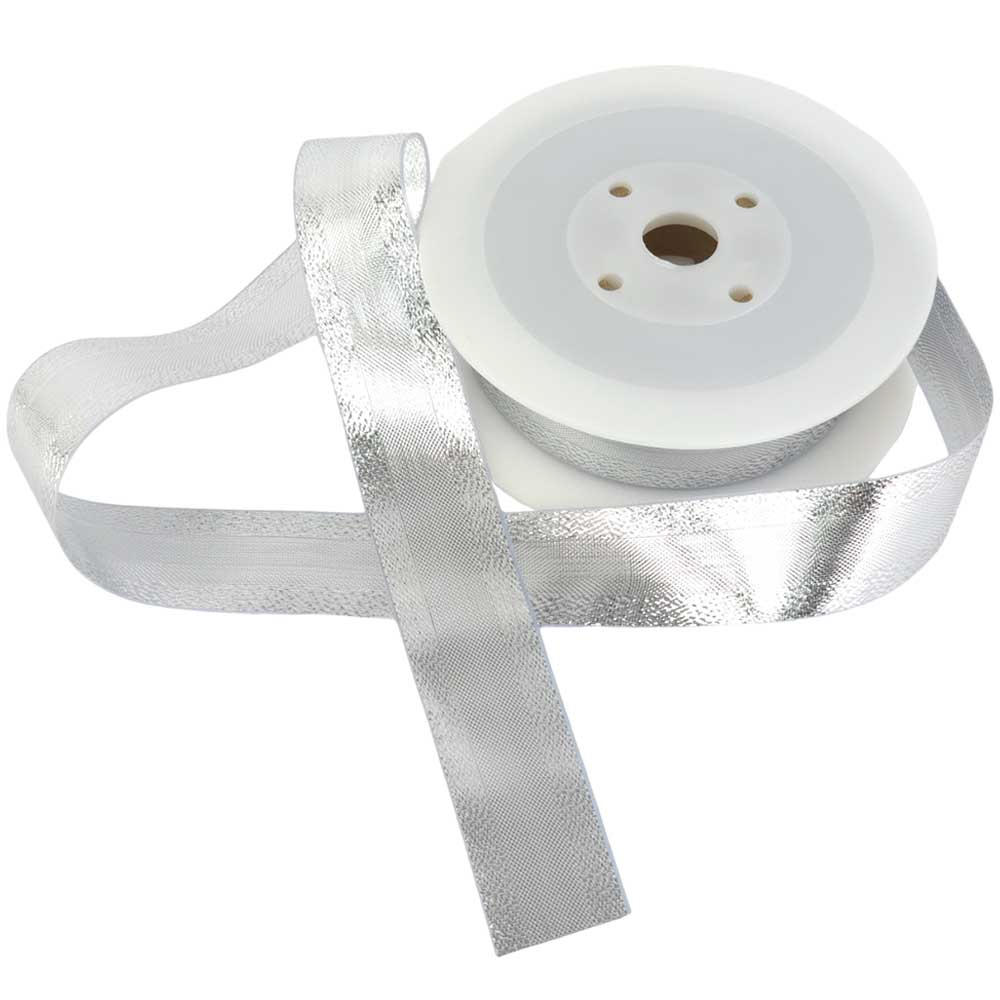 Silver or Gold | 15mm to 40mm Wide | Metallic Flexible Lurex Ribbon | 20m Reel