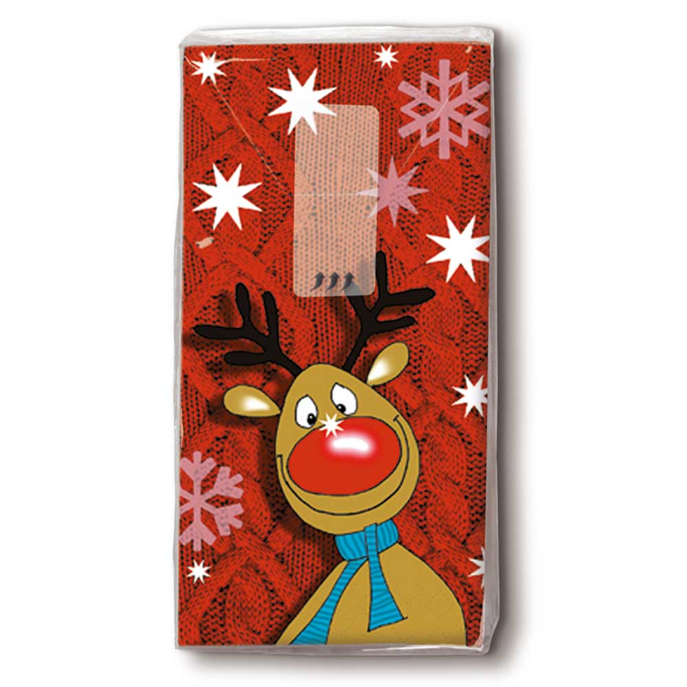 Rudolphs Christmas Nose | Pocket Size Tissue Pack | Little Gift | Cracker Filler
