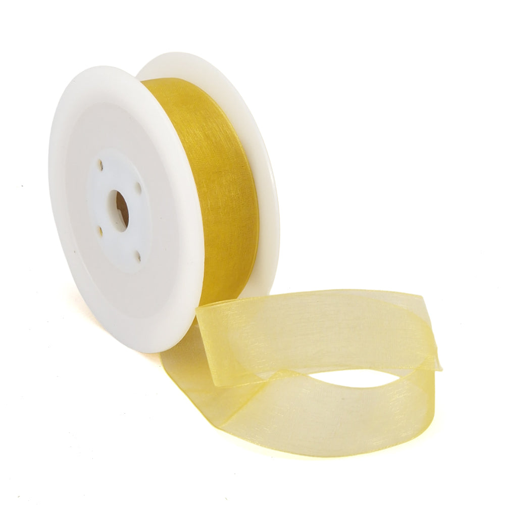 40mm or 25mm Organza Ribbon | Woven Edged | 25m Roll | Choice of Colours