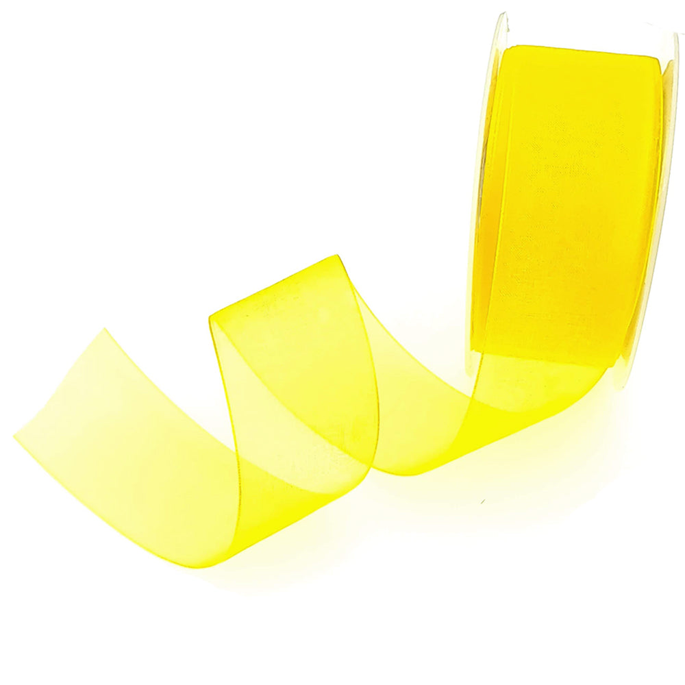 40mm or 25mm Organza Ribbon | Woven Edged | 25m Roll | Choice of Colours