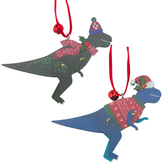 T-Rex | Jointed Wood Dinosaur | Christmas Tree Decoration | Single
