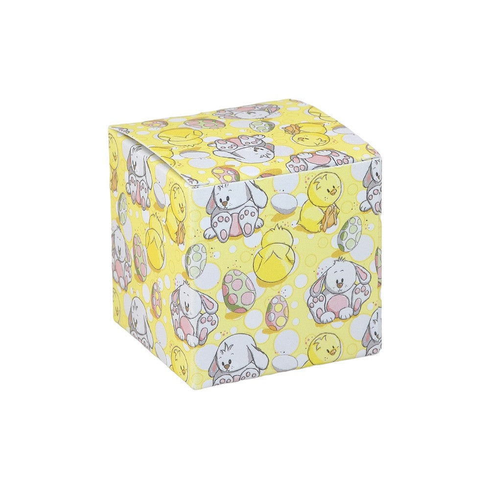 Cute Easter Chick and Bunny | Little Gift Box | 5cm Cube | Single or 6 Boxes