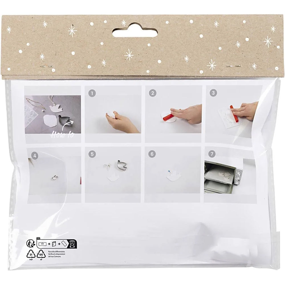Hanging Doves Clay Ornaments | Makes 3 | Christmas Craft Kit