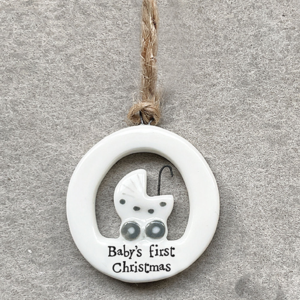 Baby's First Christmas | Little Porcelain Ornament | Cracker Filler Gift