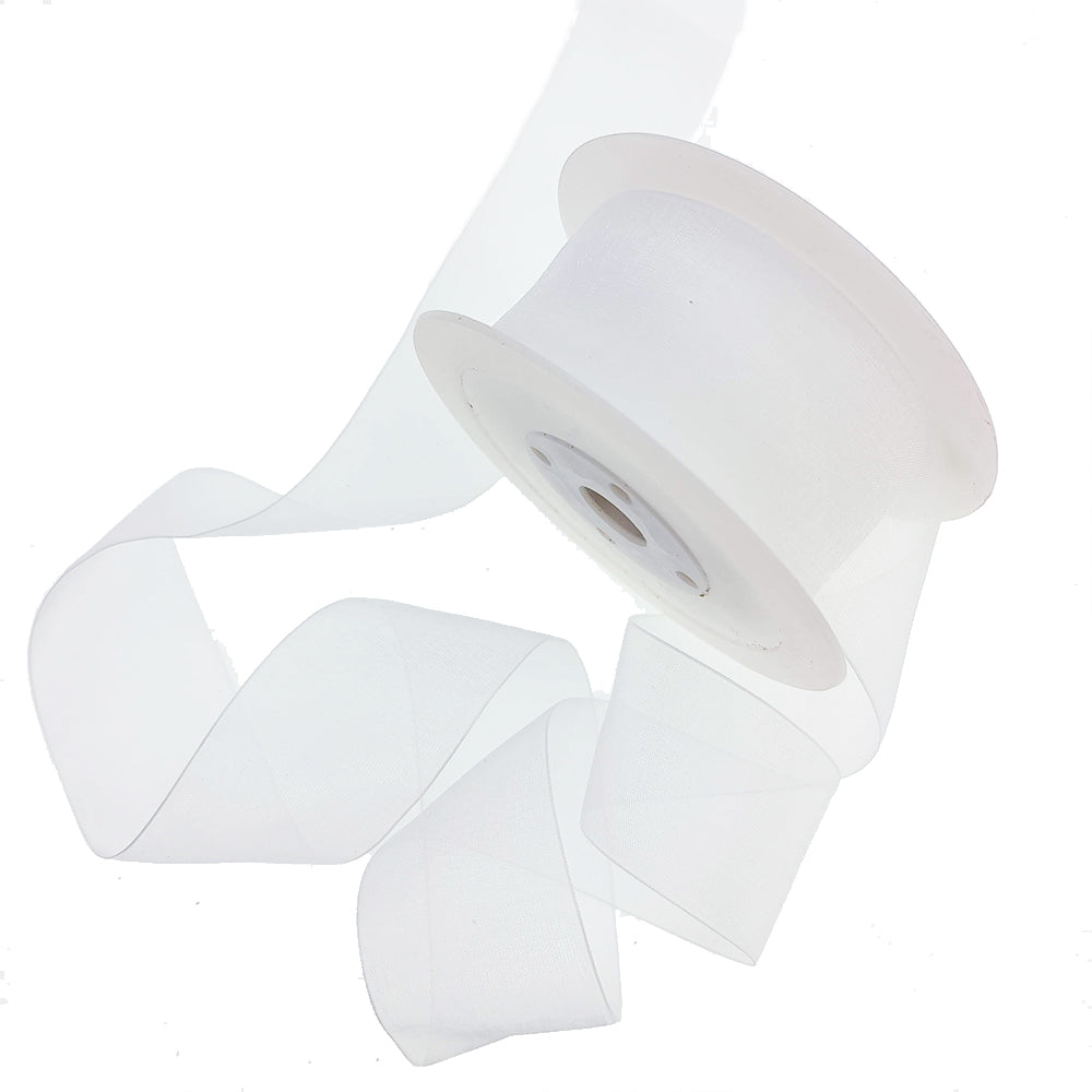 40mm or 25mm Organza Ribbon | Woven Edged | 25m Roll | Choice of Colours