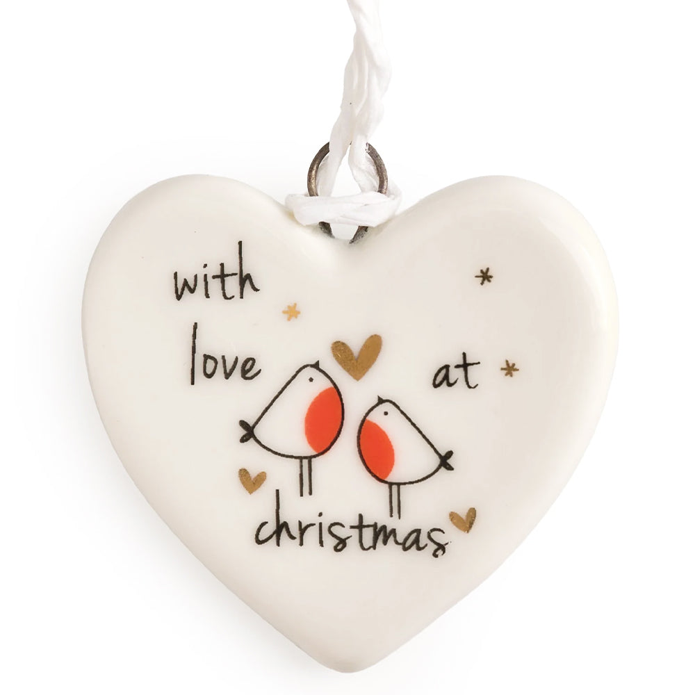 With Love at Christmas | Hanging Porcelain Decoration | Cracker Gift