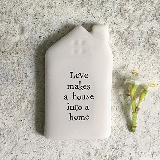 Love Makes a House a Home | Porcelain House Token | Little Gift | Cracker Filler