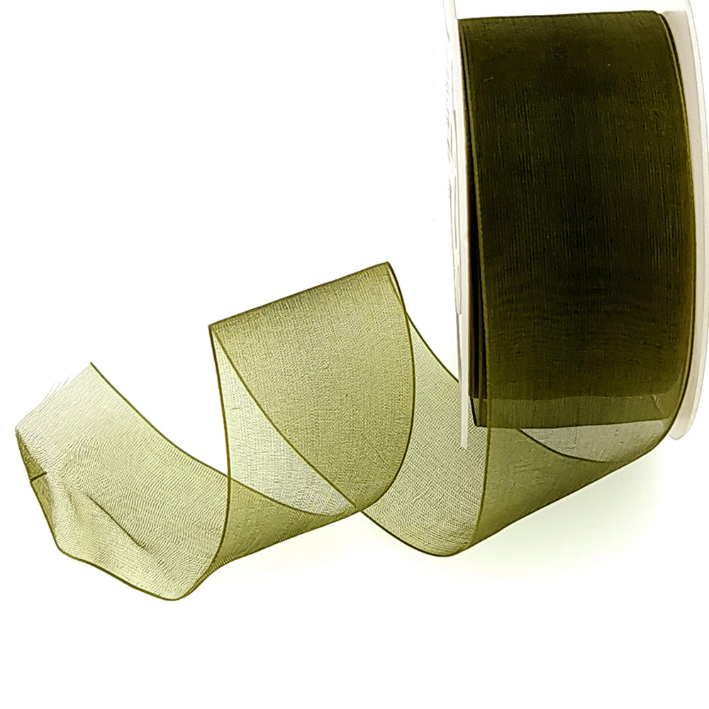 40mm or 25mm Organza Ribbon | Woven Edged | 25m Roll | Choice of Colours