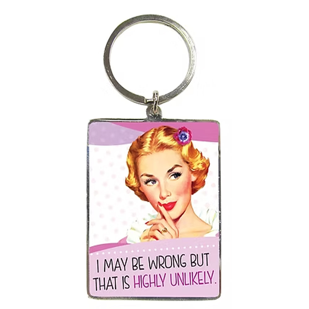I May Be Wrong But It's Highly Unlikely | Retro Style Keyring | Cracker Filler