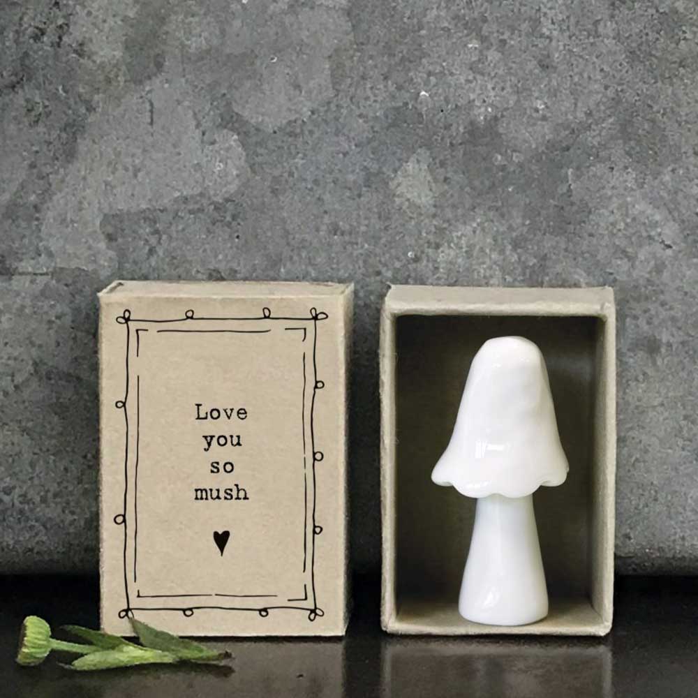 Love You So Much in a Matchbox | Porcelain Mushroom | Cracker Filler Gift