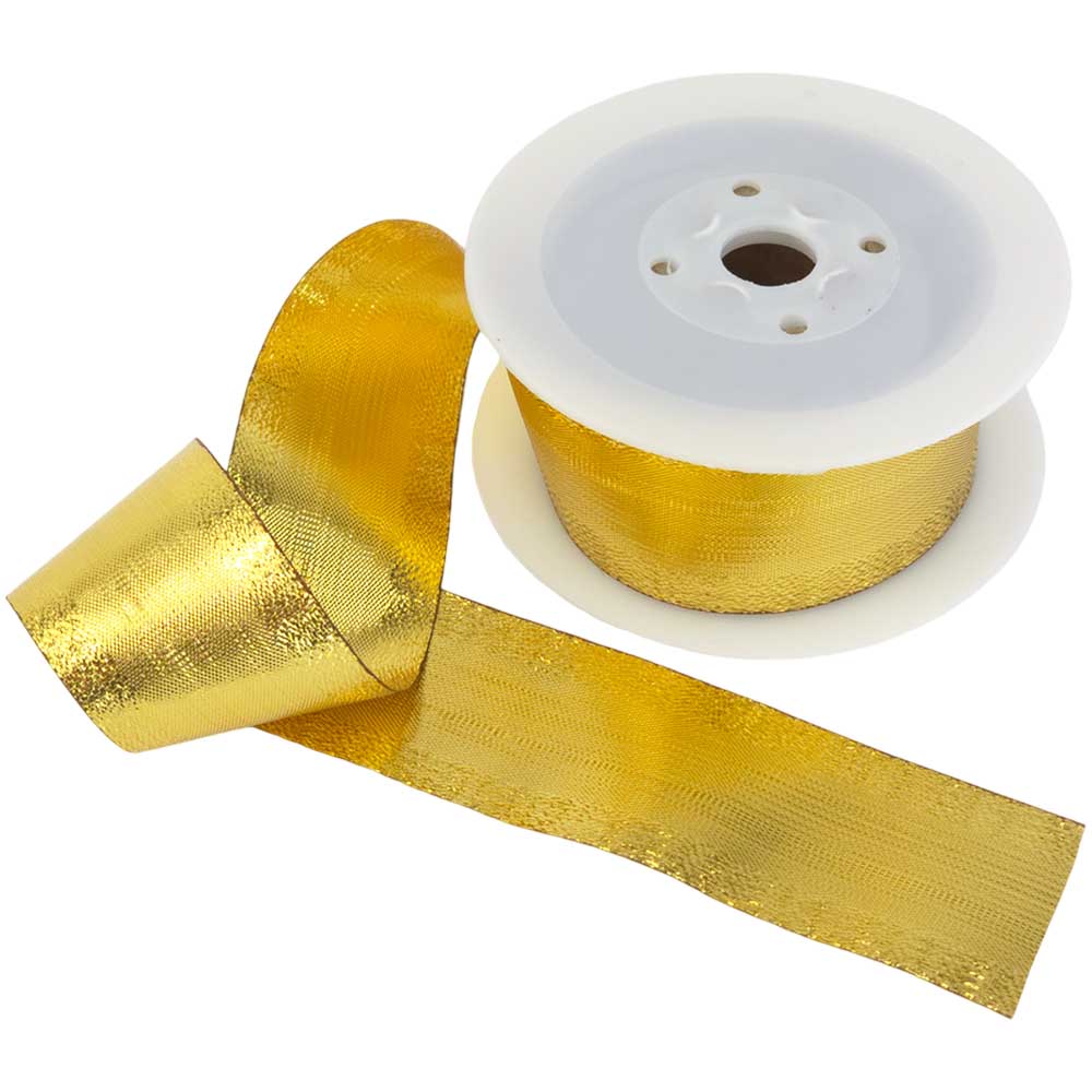 Silver or Gold | 15mm to 40mm Wide | Metallic Flexible Lurex Ribbon | 20m Reel