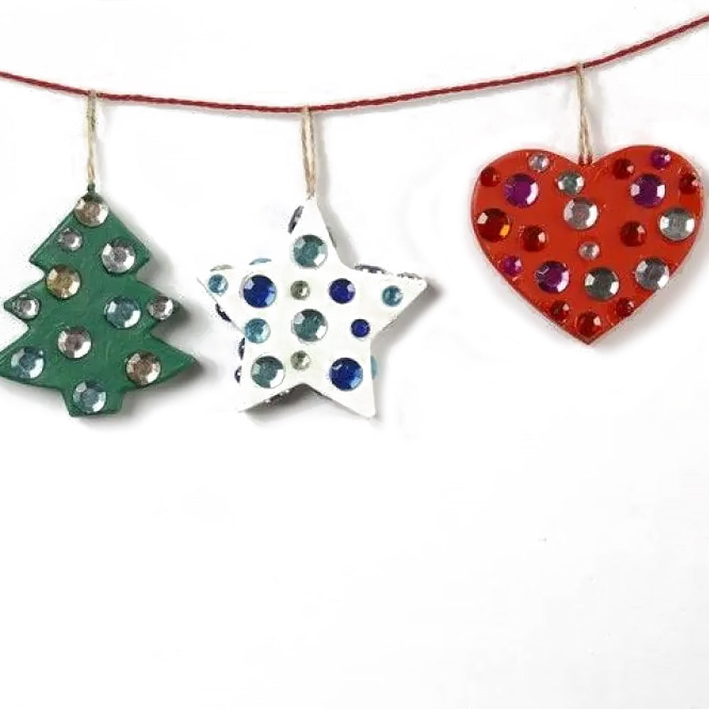 Paper Mache Hanging Christmas Ornaments | 6 or 174 Mixed Craft Shapes | 8cm Tall