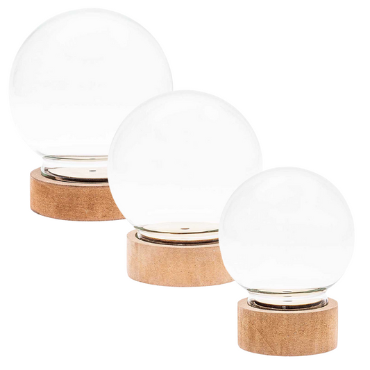 Glass Globe or Dome Shaped Bell Jar for Crafts | 8, 10 or 13cm Wide
