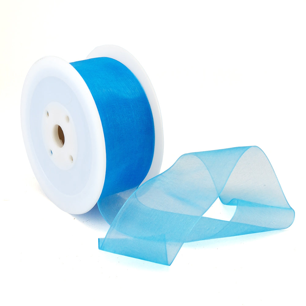 40mm or 25mm Organza Ribbon | Woven Edged | 25m Roll | Choice of Colours