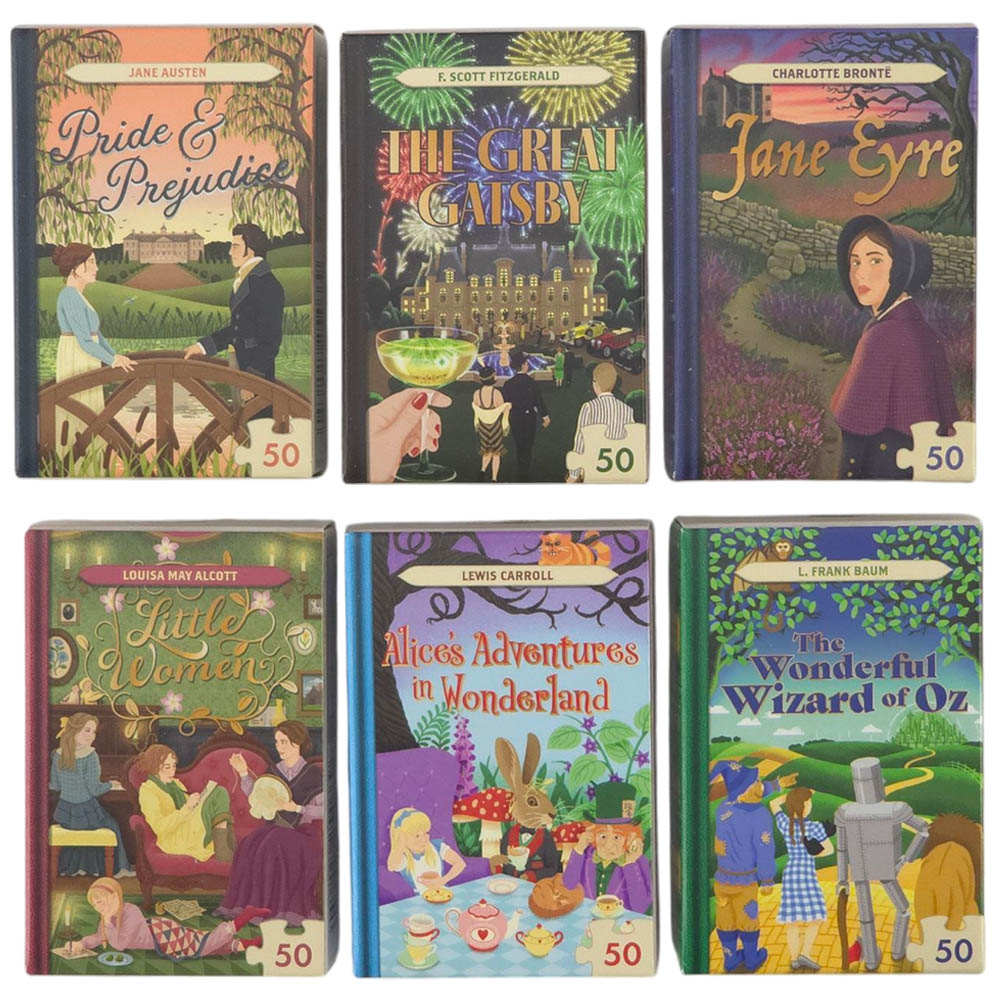 Retro Book Style Mini Jigsaw Puzzles | 50 Pcs | Little Gift | Cracker Filler
