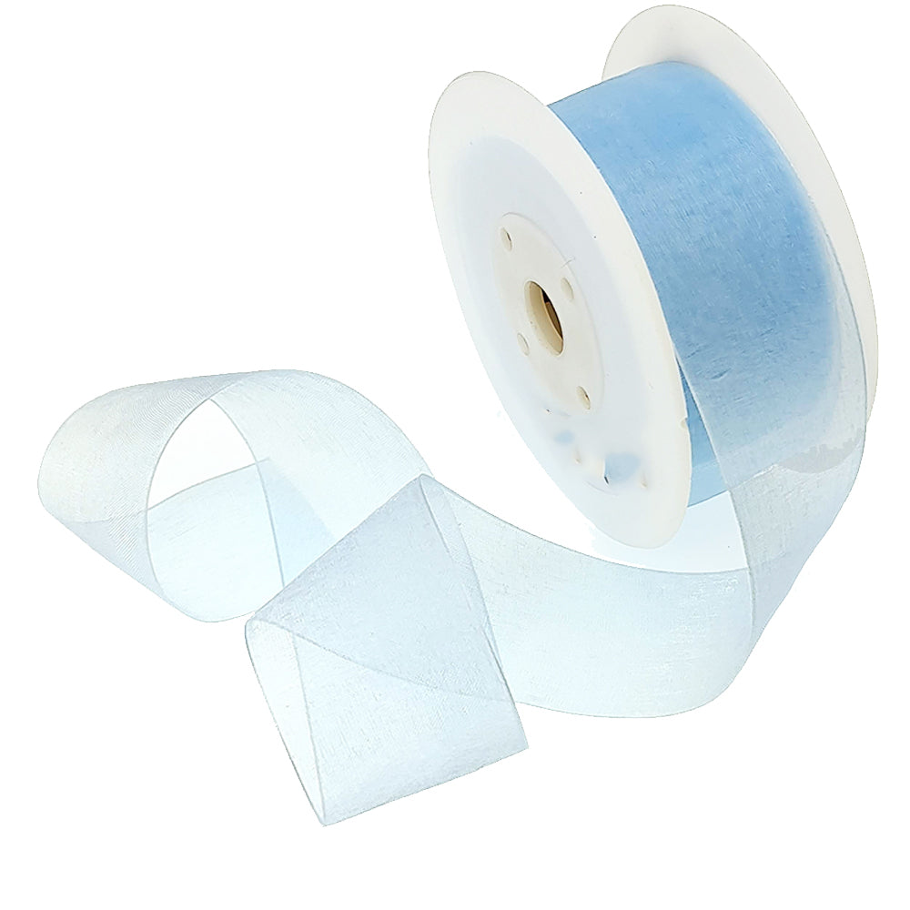 40mm or 25mm Organza Ribbon | Woven Edged | 25m Roll | Choice of Colours
